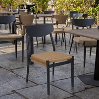 Ensemble de chaises de salle à manger d'extérieur de style moderne table à thé en rotin et aluminium meubles de loisirs de ferme pour jardin, balcon et cour