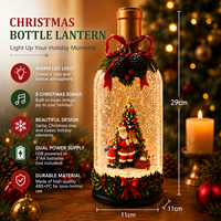 Neue Weihnachts-Spieluhr mit Kristallkugel und Weinflasche - Neujahrsgeschenk für Kunden