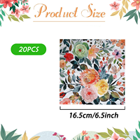 Op Maat Bedrukt Bloemenpatroon Thema Verjaardagsfeest Decoratief Gekleurde Decoupage Vierkante Servetten Met Logo Restaurant Gebruik