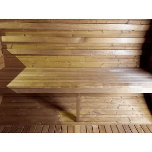 Sauna de Barril Personalizable de Madera Maciza de Abeto Termotratado para 4 Personas con Porche - Product Image 3