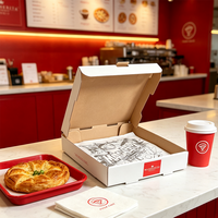 SP3719 Recyclable Paperboard Takeout Pizza Packaging Foldable Eco-Conscious Heat-Retaining for Food Delivery Platforms Pizza Box