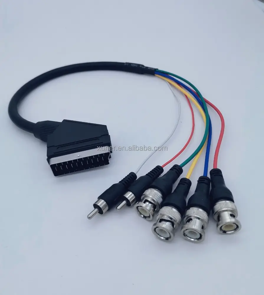 21-poliges 20-poliges Scart-zu-Cinch-BNC-Adapter kabel