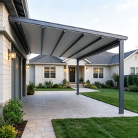 Pergola en aluminium rétractable murale pour patio de jardin américain, abri extérieur imperméable anti-UV et anti-pluie