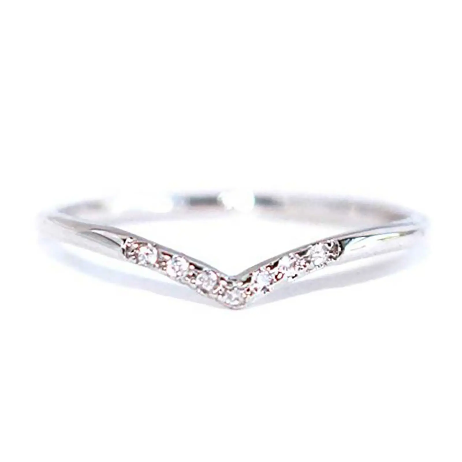 Goedkope Prijs Diamond Engagement Ringen 925 Sterling Zilveren 18K Plating Wedding Bands V Ring