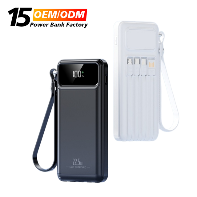 OEM/ODM New Style 30000mAh Portable Power Station 22.5W Type-C Bidirectional Fast Charging Built-In Cable USB Ports for Japan/UK