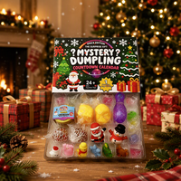Boîte mystère de 24 squishies de Noël anti-stress en forme de pain, calendrier déchirable amusant, jouet de compte à rebours de Noël anti-stress, en stock