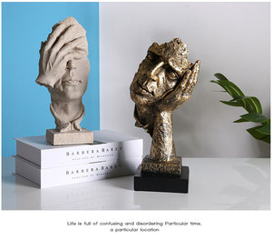 Pièces <span class=keywords><strong>d</strong></span>'art en résine style rétro nordique « Le silence est <span class=keywords><strong>d</strong></span>'or » pour <span class=keywords><strong>la</strong></span> maison, le salon, le meuble à <span class=keywords><strong>vin</strong></span> et les accessoires de photographie - Product Image 3