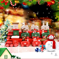 Vente en gros usine Nouveauté 2026 Décoration de Noël : Mini train en bois pour décorations de fêtes, idées cadeaux de bureau