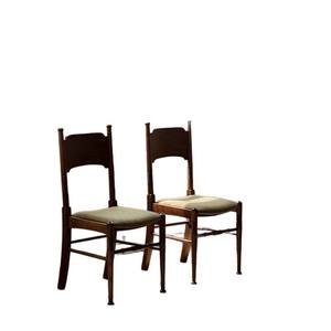 Chaise de salle à manger en bois massif de style français avec dossier, couleur noyer noir, chaise design pour la maison, chaise de restaurant - Product Image 4