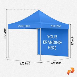 Gazebo Pieghevole con Telaio in Acciaio e Tessuto in Vinile, Tenda Resistente alle Intemperie per Negozi e Centri Commerciali - Product Image 2