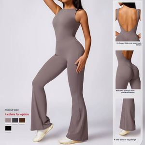 Combinaison sans couture dos nu pour femme, sexy, effet ventre plat, idéale pour la gym, le fitness, le sport, l'entraînement et le yoga - Product Image 3