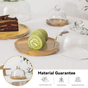Base <span class=keywords><strong>en</strong></span> bois de 6 pouces petit présentoir à gâteau avec dôme <span class=keywords><strong>en</strong></span> <span class=keywords><strong>verre</strong></span> <span class=keywords><strong>Cloche</strong></span> <span class=keywords><strong>en</strong></span> <span class=keywords><strong>verre</strong></span> transparent couvercle de <span class=keywords><strong>cloche</strong></span> pour dessert <span class=keywords><strong>fromage</strong></span> bonbons - Product Image 5