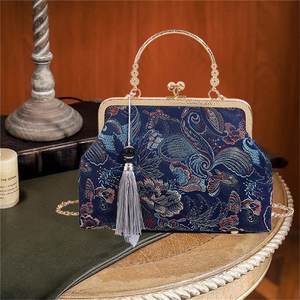 Sac à main rétro de style chinois pour femmes, petit sac à bandoulière, élégant, avec broderie, Borsa a Spalla - Product Image 1