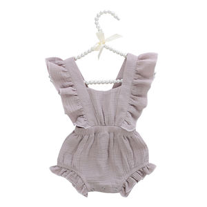 Monos de Algodón de Gasa a la Moda para Bebés Recién Nacidos, Ropa Linda para Bebés, Monos con Mangas de Pétalo para Niñas - Product Image 4