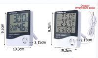 Thermomètre hygromètre numérique électronique LCD, station météo intérieure et extérieure, horloge HTC-1 HTC-2