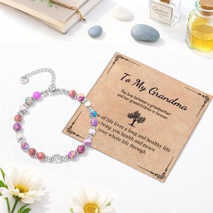 Nueva Pulsera de Piedras Naturales de Color Púrpura con Cuentas de Ágata, Joyería Hecha a Mano con Dije del Árbol de la Vida para Mujer - Product Image 3