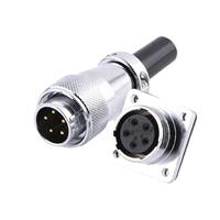 Connecteur d'aviation P20, prise circulaire 2-12 broches, avec raccord de câble à écrou arrière, type PG, réceptacle à bride diamantée