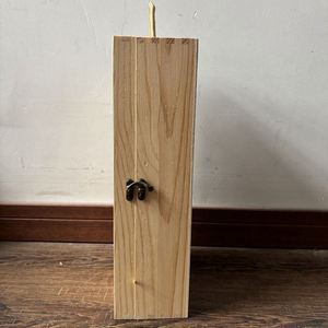 Boîte à vin en bois personnalisée pour 2 bouteilles avec poignée, ouverture latérale, en bois de pin, emballage cadeau pour vin rouge - Product Image 4
