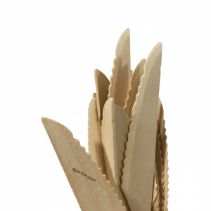 Ensemble de couverts jetables en bois de bouleau de 165mm Couteau biodégradable imprimé décomposable écologique pour la cuisine Camping-Fourniture en vrac - Product Image 1