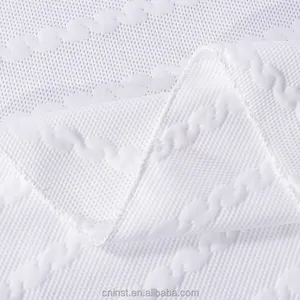 Хорошая цена 350gsm 100 полиэфирная ткань с разнообразным рисунком белая тикающая ткань для матраса