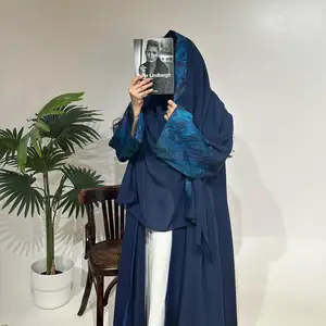 Hot Bán Mùa Xuân Mùa Hè Hồi Giáo Quần Áo Abaya Spliced Tay Áo Phụ Nữ Giản Dị Ăn Mặc Hồi Giáo Khimar Jilbab Abaya