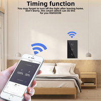 Interruptor Inteligente Tuya WIFI Chuyun con Marco de Aluminio Estándar para EE. UU. y Australia, Panel de Vidrio con Pantalla Táctil, Aprobación SAA, Interruptor de Luz Controlado por Aplicación