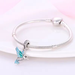 <span class=keywords><strong>925</strong></span> Plata loro pájaro colgante cuenta adecuada para mujeres 3mm Original pulsera collar DIY joyería de alta calidad regalo - Product Image 5