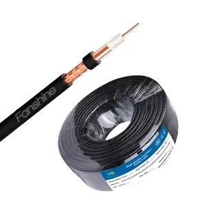 Fanshine批发RG58同轴电缆，带电力电缆50欧姆电缆摄像机闭路电视