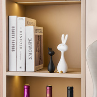 Ornement de bureau élégant et minimaliste de style nordique, fabriqué en Chine, en résine, en forme de lapin, pour le bureau, le salon, le meuble TV, la décoration de la maison