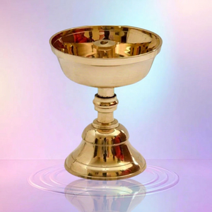Support en laiton pour Akhand Jyothi Pyali, pour Pooja hindou, lampe à huile traditionnelle indienne, porte-Deepam, lampe de prière décorative en laiton - Product Image 1