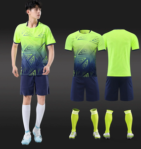 ชุดฟุตบอลผู้ใหญ่แบบกำหนดเองได้ พร้อมชื่อทีมและหมายเลข  ระบายอากาศได้ดี แห้งเร็ว แขนสั้น ผ้าตาข่าย ชุดฝึกซ้อมฟุตบอล - Product Image 2