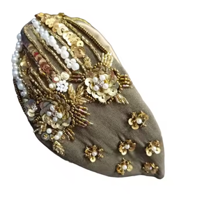 Style unique Nouveau Design Bleu Coloré Petit Turban Style Perlé Travail À La Main Bandeau pour Filles et Femmes Directement De l'Inde - Product Image 4