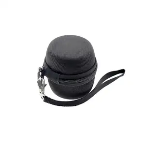 Casing keamanan portabel Mini kulit PU hitam mode Earphone casing tahan air dengan bahan kulit khusus