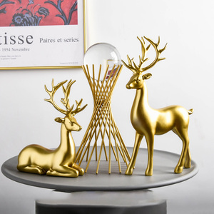 <span class=keywords><strong>D</strong></span>écoration de Bureau en Gros Haut de Gamme Cerf en Cristal Transparent Simple Écologique Doré Luxe Léger pour <span class=keywords><strong>Salon</strong></span> et Bureau - Product Image 5