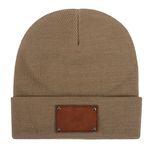 Thời trang trống da vá trẻ em người lớn mùa đông trẻ em Mũ trẻ em bé dệt kim <span class=keywords><strong>Beanie</strong></span> <span class=keywords><strong>Hat</strong></span> với tùy chỉnh Tên Laser logo - Product Image 6