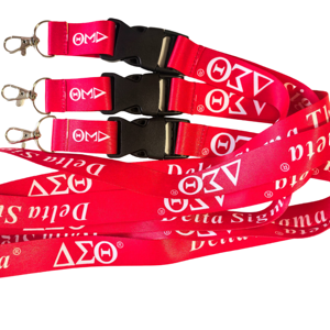 Chất Lượng Cao Tùy Chỉnh Cá Nhân Chữ Dây Buộc Màu Đỏ Hy Lạp ID Dây Buộc Với Logo Làm Bằng Polyester PVC Và Nylon - Product Image 1