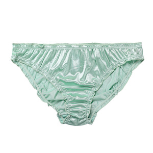 New Arrival Lovely Solid Low-Waist <strong>Panties</strong> Women's Lingerie Underwear <strong>Frilly</strong> Bikini Briefs Knickers Stretch Satin <strong>Panties</strong> - Product Image 3