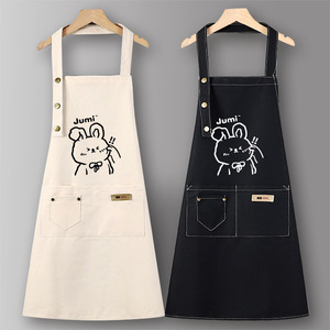 2024 mới của phụ nữ dầu-proof <span class=keywords><strong>PVC</strong></span> nấu ăn vải Tạp dề tùy chỉnh logo in ấn nhà bếp nhà phục vụ đặc biệt BIB loại không tay - Product Image 2