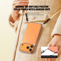 Casing Magnetik Mewah dengan Paduan Warna untuk iPhone 17 16 15 Pro Max, Tahan Banting, Dilengkapi Lubang Tali Gantungan Ganda, Pelindung Belakang Warna Asli