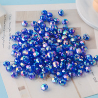 Accessoires de bijoux à bricoler soi-même en acrylique à facettes couleur ab perles octogonales perforées en stock pour vêtements