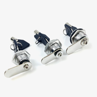 Serrure cylindrique BLJ 19 mm en alliage de zinc, serrure tubulaire à came en laiton, grade 2 ANSI, chromée, 2 clés pour portes de casiers et distributeurs automatiques