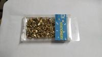 Officemate Fasteners 0.55 Inch Shank Round Head Brass Plated Metal Paper Clips