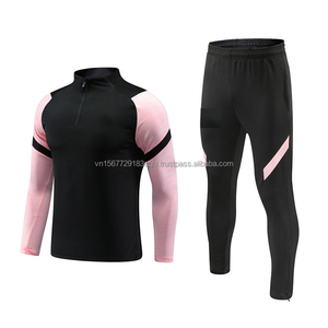 ชุดฝึกซ้อมฟุตบอลแขนยาวสีชมพูแบบซิปครึ่งตัว ปรับแต่งได้สำหรับวัยรุ่น ชุดกีฬาพิมพ์ลายดิจิทัล แห้งเร็ว สวมใส่สบาย - Product Image 2