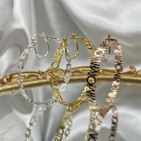Nuevos Pendientes de Aro North con Nombre Personalizado, Joyería de Acero Inoxidable para Regalo, Pendientes de Aro con Letra y Logo Personalizado para Mujer