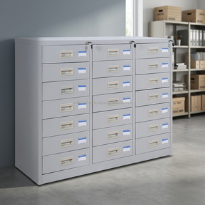 Armoire en acier demi-hauteur grise, acier inoxydable de 0,5 mm avec serrure à clé, PHAT BEMC TU118-21D - Product Image 2