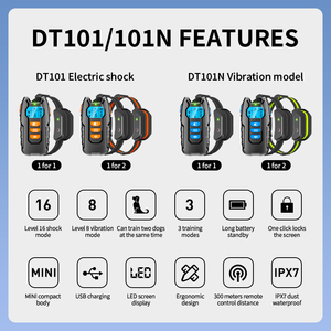 रिचार्जेबल एंटी-बार्क रिमोट कंट्रोल कॉलर इलेक्ट्रॉनिक शॉक डॉग प्रशिक्षण उपकरण Lcd डिस्प्ले बीप/कंपन ध्वनि प्लास्टिक pvc - Product Image 4
