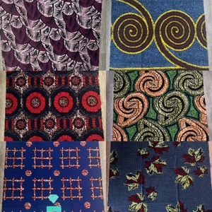 Nouveau <span class=keywords><strong>Pagne</strong></span> en Coton Ankara Tissus Africains Wax Véritable <span class=keywords><strong>6</strong></span> <span class=keywords><strong>Yards</strong></span> - Product Image 1