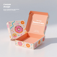 Conception Personnalisée Logo Eco Friend Impression de Qualité Alimentaire Pliable Gâteau Alimentaire Cookie Pain Pâtisserie Donut Macaron Boîtes d'Emballage en Papier