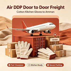 Transport de fret <span class=keywords><strong>Jordan</strong></span> Air DDP porte-à-porte pour <span class=keywords><strong>gants</strong></span> de cuisine en coton, dédouanement rapide à Amman - Product Image 1