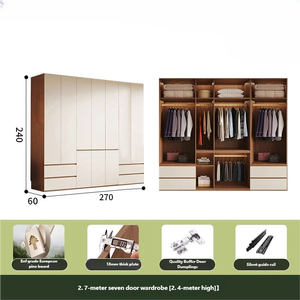 Armadio per Camera da Letto in <span class=keywords><strong>Pino</strong></span> Europeo con Spazio di Archiviazione, Design Moderno Minimalista, Stile Crema, Arredamento per Camera da Letto - Product Image 6